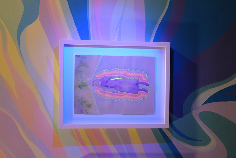 Frequency Travelor — graphite, gouache, UV wax pigment on cotton paper
